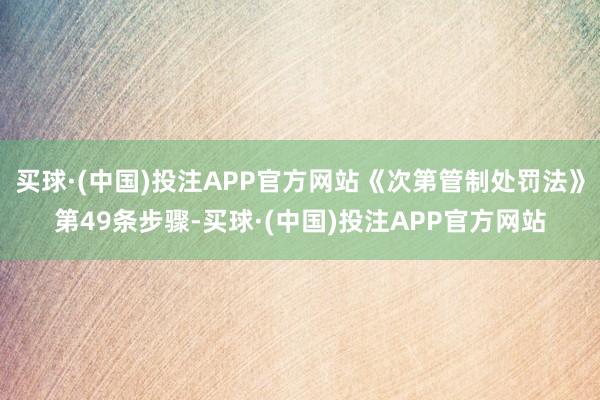 买球·(中国)投注APP官方网站《次第管制处罚法》第49条步骤-买球·(中国)投注APP官方网站