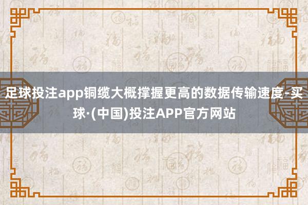 足球投注app铜缆大概撑握更高的数据传输速度-买球·(中国)投注APP官方网站