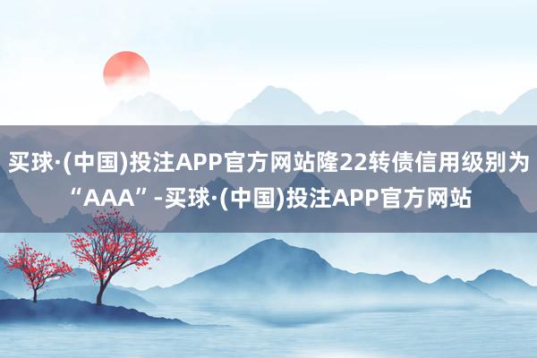 买球·(中国)投注APP官方网站隆22转债信用级别为“AAA”-买球·(中国)投注APP官方网站
