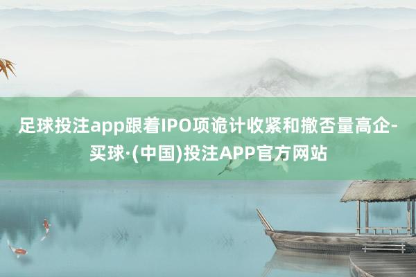 足球投注app　　跟着IPO项诡计收紧和撤否量高企-买球·(中国)投注APP官方网站
