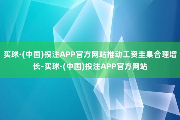 买球·(中国)投注APP官方网站推动工资圭臬合理增长-买球·(中国)投注APP官方网站