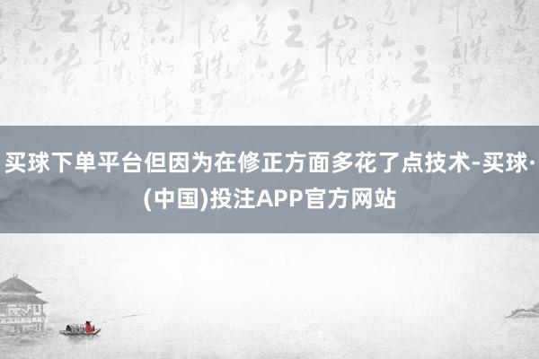 买球下单平台但因为在修正方面多花了点技术-买球·(中国)投注APP官方网站