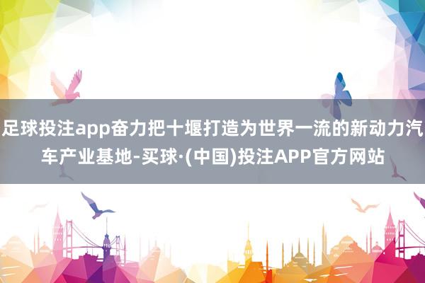 足球投注app奋力把十堰打造为世界一流的新动力汽车产业基地-买球·(中国)投注APP官方网站