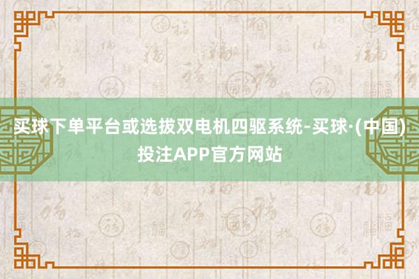 买球下单平台或选拔双电机四驱系统-买球·(中国)投注APP官方网站