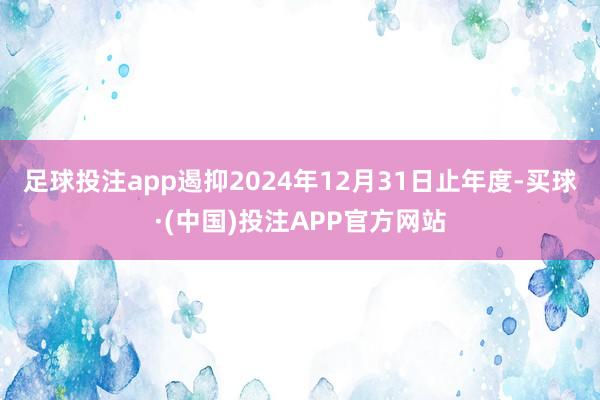 足球投注app遏抑2024年12月31日止年度-买球·(中国)投注APP官方网站