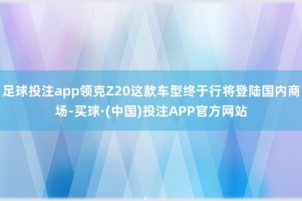 足球投注app领克Z20这款车型终于行将登陆国内商场-买球·(中国)投注APP官方网站