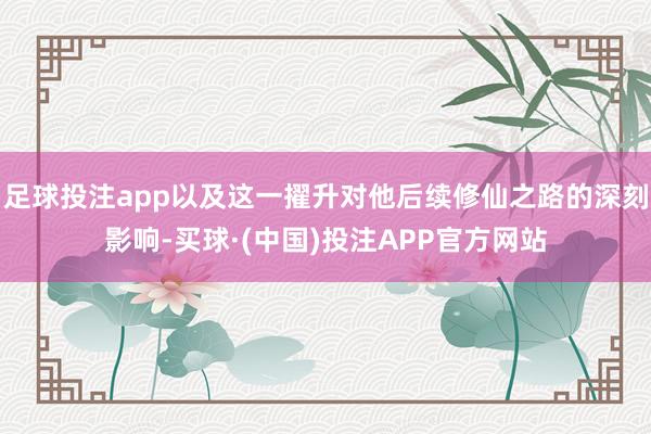 足球投注app以及这一擢升对他后续修仙之路的深刻影响-买球·(中国)投注APP官方网站
