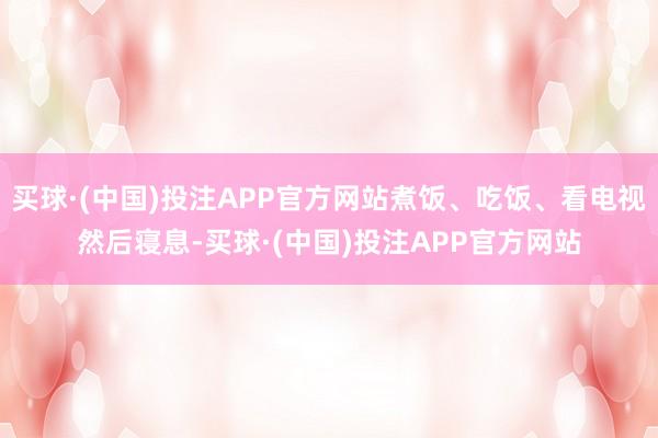买球·(中国)投注APP官方网站煮饭、吃饭、看电视然后寝息-买球·(中国)投注APP官方网站