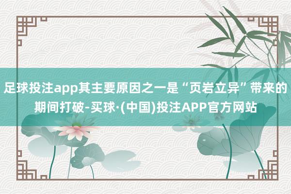足球投注app其主要原因之一是“页岩立异”带来的期间打破-买球·(中国)投注APP官方网站