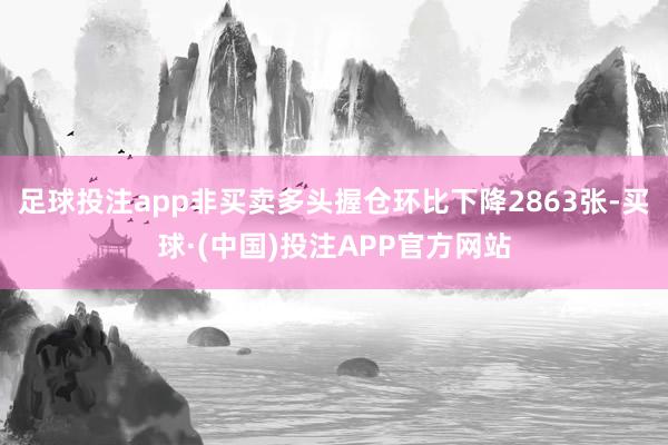 足球投注app非买卖多头握仓环比下降2863张-买球·(中国)投注APP官方网站
