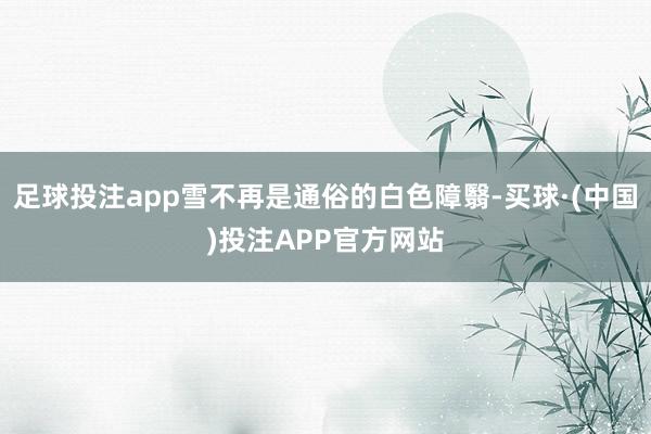 足球投注app雪不再是通俗的白色障翳-买球·(中国)投注APP官方网站