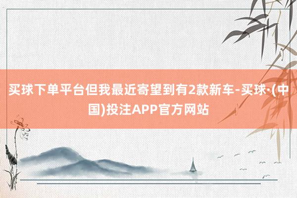 买球下单平台但我最近寄望到有2款新车-买球·(中国)投注APP官方网站