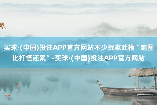 买球·(中国)投注APP官方网站不少玩家吐槽“跑图比打怪还累”-买球·(中国)投注APP官方网站