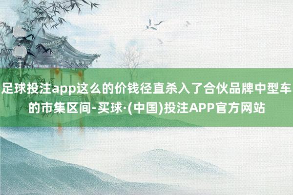 足球投注app这么的价钱径直杀入了合伙品牌中型车的市集区间-买球·(中国)投注APP官方网站