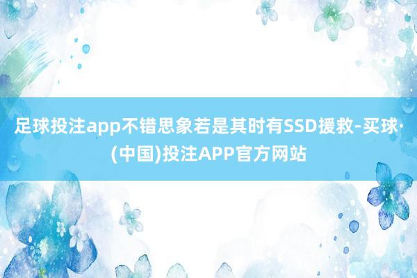 足球投注app不错思象若是其时有SSD援救-买球·(中国)投注APP官方网站