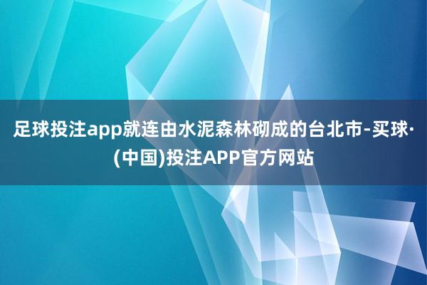 足球投注app就连由水泥森林砌成的台北市-买球·(中国)投注APP官方网站