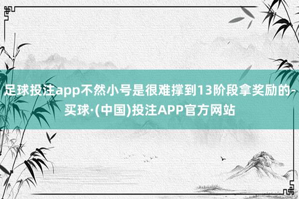 足球投注app不然小号是很难撑到13阶段拿奖励的-买球·(中国)投注APP官方网站