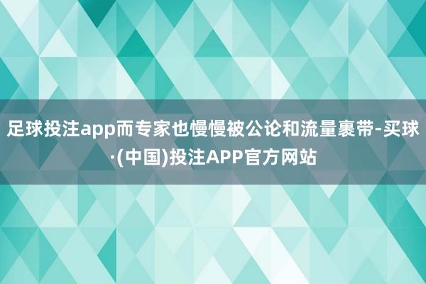 足球投注app而专家也慢慢被公论和流量裹带-买球·(中国)投注APP官方网站