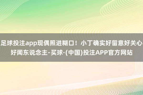 足球投注app现偶照进糊口！小丁确实好留意好关心好闻东说念主-买球·(中国)投注APP官方网站