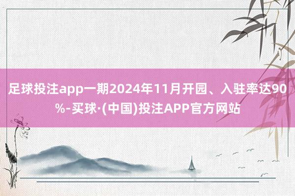 足球投注app一期2024年11月开园、入驻率达90%-买球·(中国)投注APP官方网站