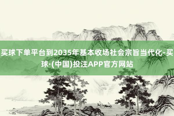 买球下单平台到2035年基本收场社会宗旨当代化-买球·(中国)投注APP官方网站