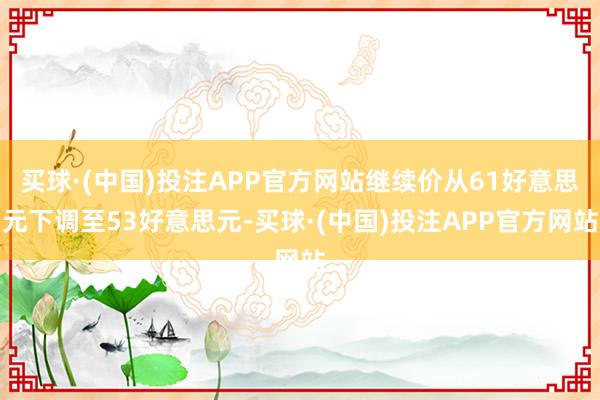 买球·(中国)投注APP官方网站继续价从61好意思元下调至53好意思元-买球·(中国)投注APP官方网站