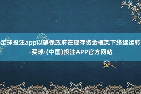 足球投注app以确保政府在现存资金框架下络续运转-买球·(中国)投注APP官方网站