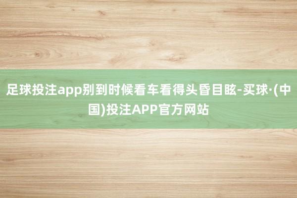 足球投注app别到时候看车看得头昏目眩-买球·(中国)投注APP官方网站