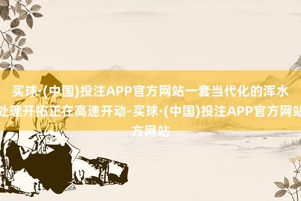 买球·(中国)投注APP官方网站一套当代化的浑水处理开拓正在高速开动-买球·(中国)投注APP官方网站