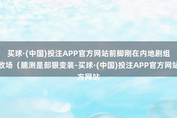 买球·(中国)投注APP官方网站前脚刚在内地剧组收场（臆测是部狠变装-买球·(中国)投注APP官方网站