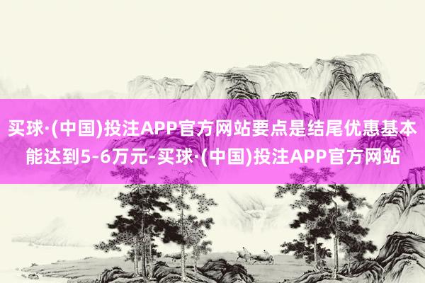 买球·(中国)投注APP官方网站要点是结尾优惠基本能达到5-6万元-买球·(中国)投注APP官方网站