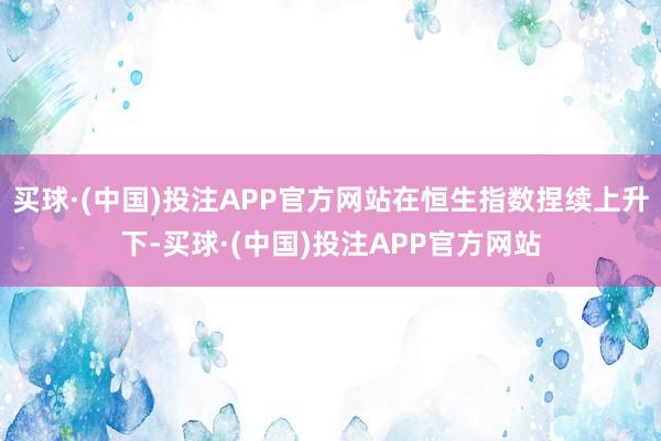 买球·(中国)投注APP官方网站在恒生指数捏续上升下-买球·(中国)投注APP官方网站