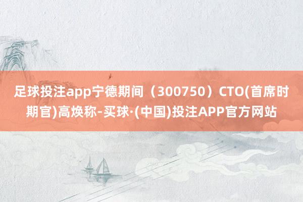 足球投注app宁德期间（300750）CTO(首席时期官)高焕称-买球·(中国)投注APP官方网站