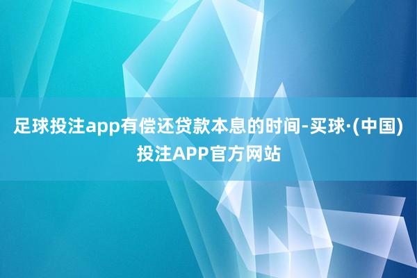 足球投注app有偿还贷款本息的时间-买球·(中国)投注APP官方网站