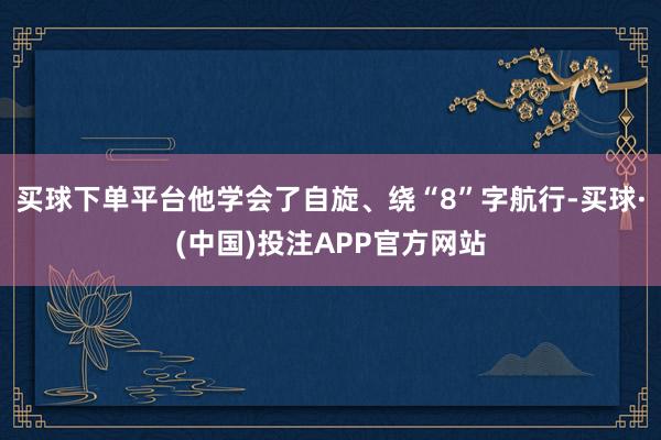 买球下单平台他学会了自旋、绕“8”字航行-买球·(中国)投注APP官方网站