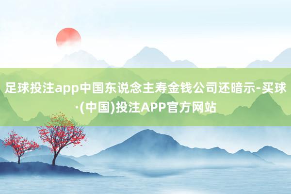 足球投注app中国东说念主寿金钱公司还暗示-买球·(中国)投注APP官方网站