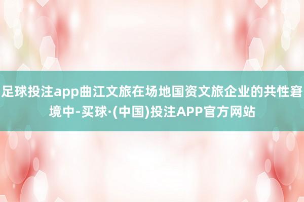 足球投注app曲江文旅在场地国资文旅企业的共性窘境中-买球·(中国)投注APP官方网站