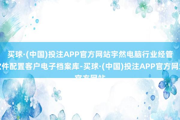 买球·(中国)投注APP官方网站宇然电脑行业经管软件配置客户电子档案库-买球·(中国)投注APP官方网站