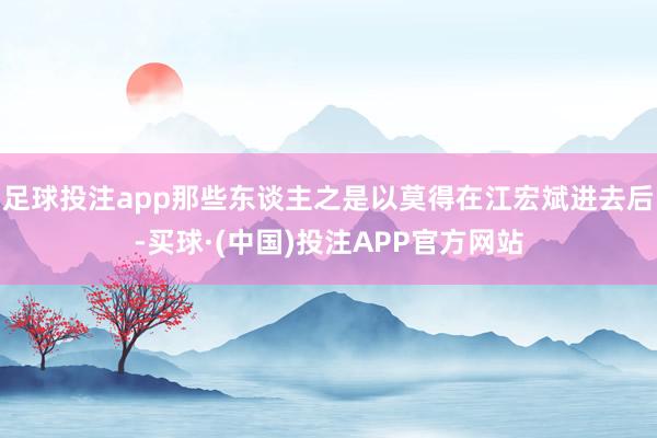足球投注app那些东谈主之是以莫得在江宏斌进去后-买球·(中国)投注APP官方网站