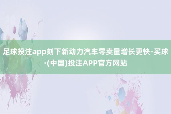 足球投注app刻下新动力汽车零卖量增长更快-买球·(中国)投注APP官方网站