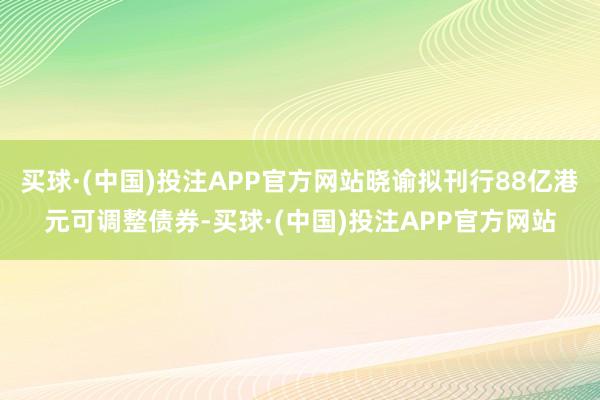 买球·(中国)投注APP官方网站晓谕拟刊行88亿港元可调整债券-买球·(中国)投注APP官方网站