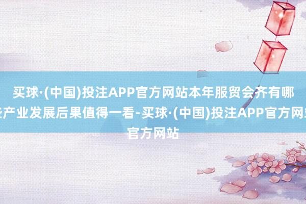 买球·(中国)投注APP官方网站本年服贸会齐有哪些产业发展后果值得一看-买球·(中国)投注APP官方网站