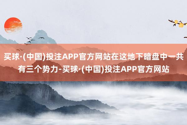 买球·(中国)投注APP官方网站在这地下暗盘中一共有三个势力-买球·(中国)投注APP官方网站
