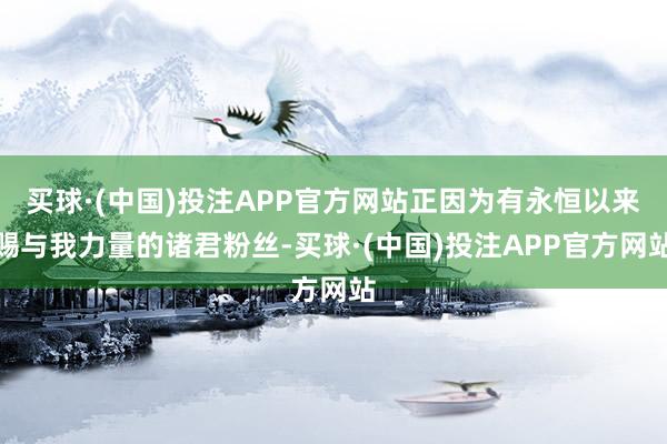 买球·(中国)投注APP官方网站正因为有永恒以来赐与我力量的诸君粉丝-买球·(中国)投注APP官方网站