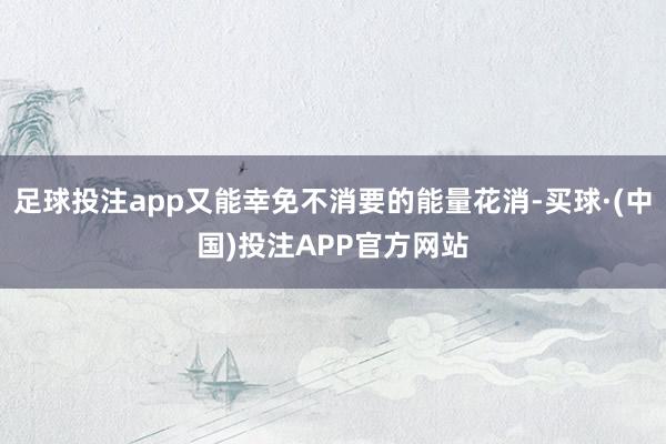 足球投注app又能幸免不消要的能量花消-买球·(中国)投注APP官方网站