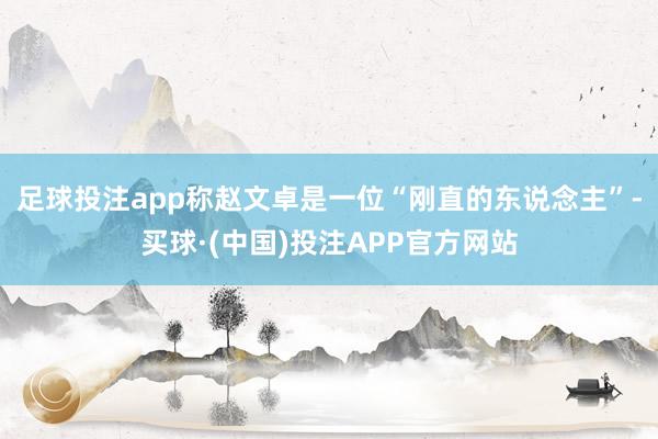 足球投注app称赵文卓是一位“刚直的东说念主”-买球·(中国)投注APP官方网站