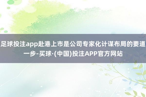 足球投注app赴港上市是公司专家化计谋布局的要道一步-买球·(中国)投注APP官方网站