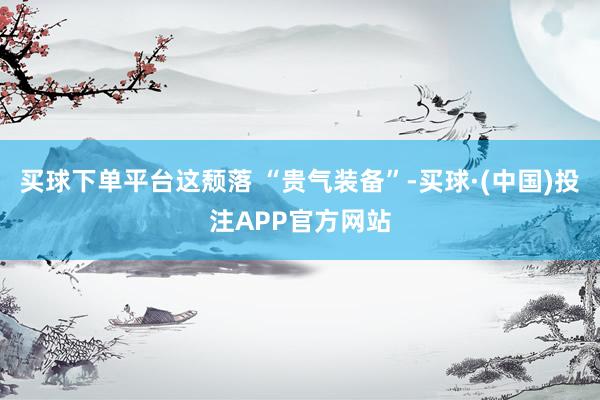 买球下单平台这颓落 “贵气装备”-买球·(中国)投注APP官方网站