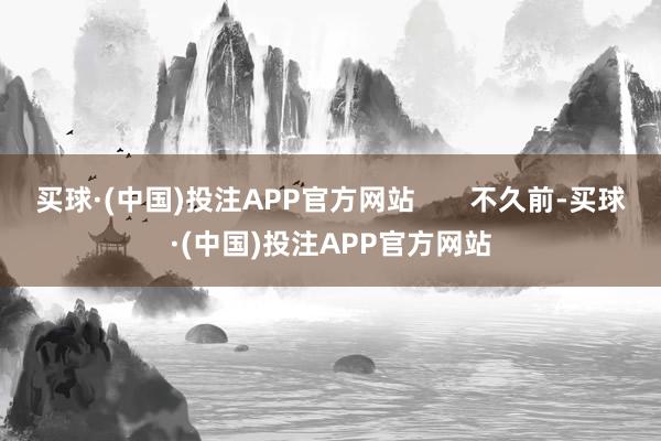 买球·(中国)投注APP官方网站       不久前-买球·(中国)投注APP官方网站