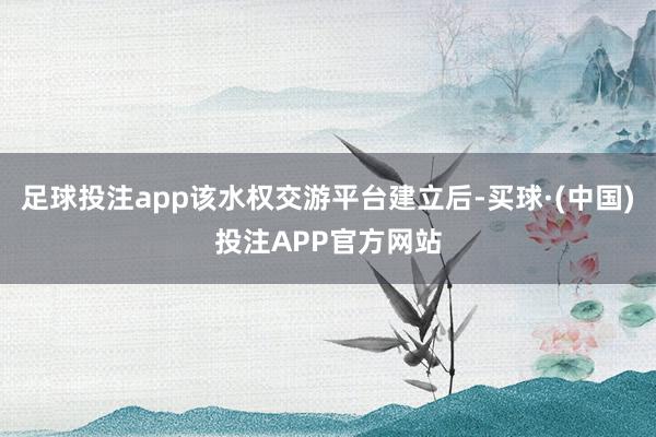足球投注app该水权交游平台建立后-买球·(中国)投注APP官方网站